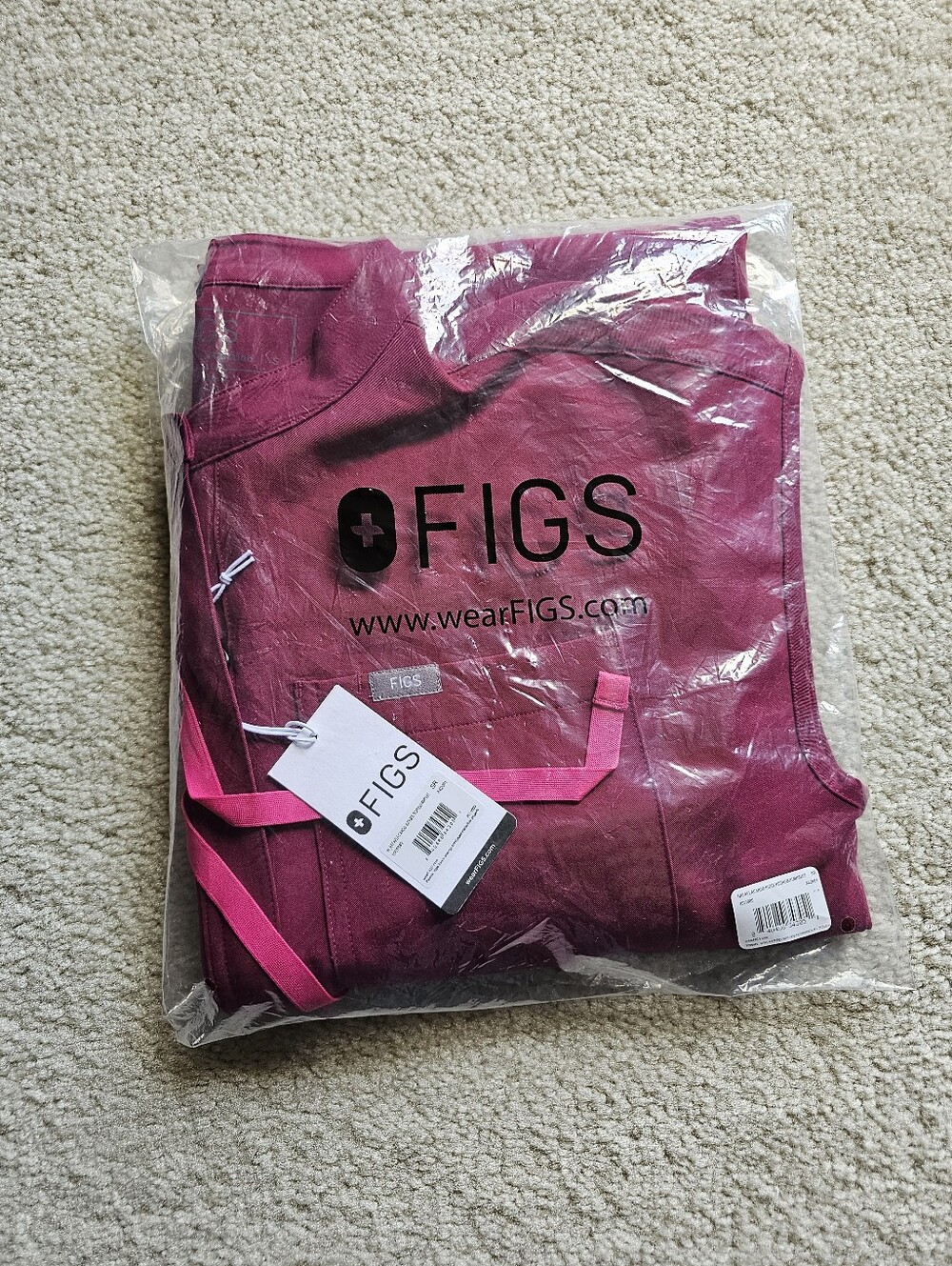 FIGS DEEP CRANBERRY RAFAELA JUMPSUIT.
